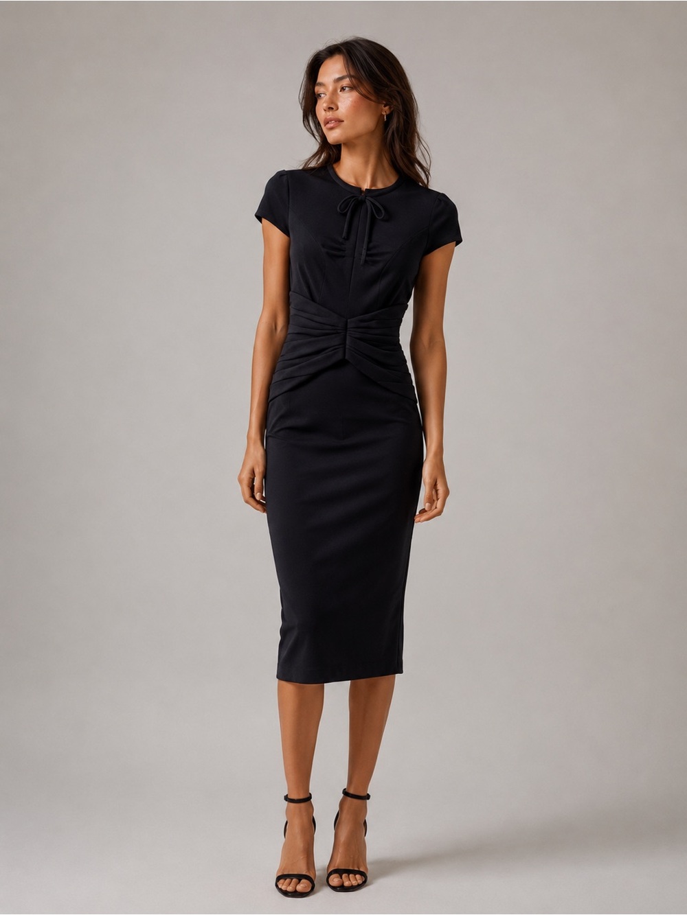 Burberry Prorsum Runway Black Dress IT 40 US 6 Cap Sleeve Sheath Minimalist